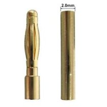 2mm Bullet Connector Gold, Set (Pair of one M one F)